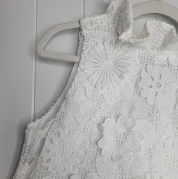 Tuckernuck Blanc Guipure Lace Blythe Dress White Dimensional Floral Bridal SM - Picture 8 of 16
